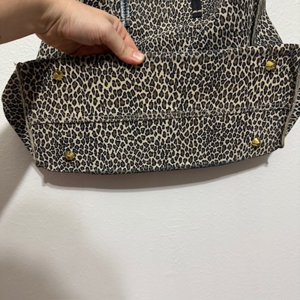 Clare V Marcelle Suede Simple Tote Leopard Print Large Shoulder Bag - Picture 6 of 8